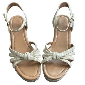 J.Crew Strappy Raffia Espadrilles Platform‎ Wedges Sandals Size 9.5 Shoes